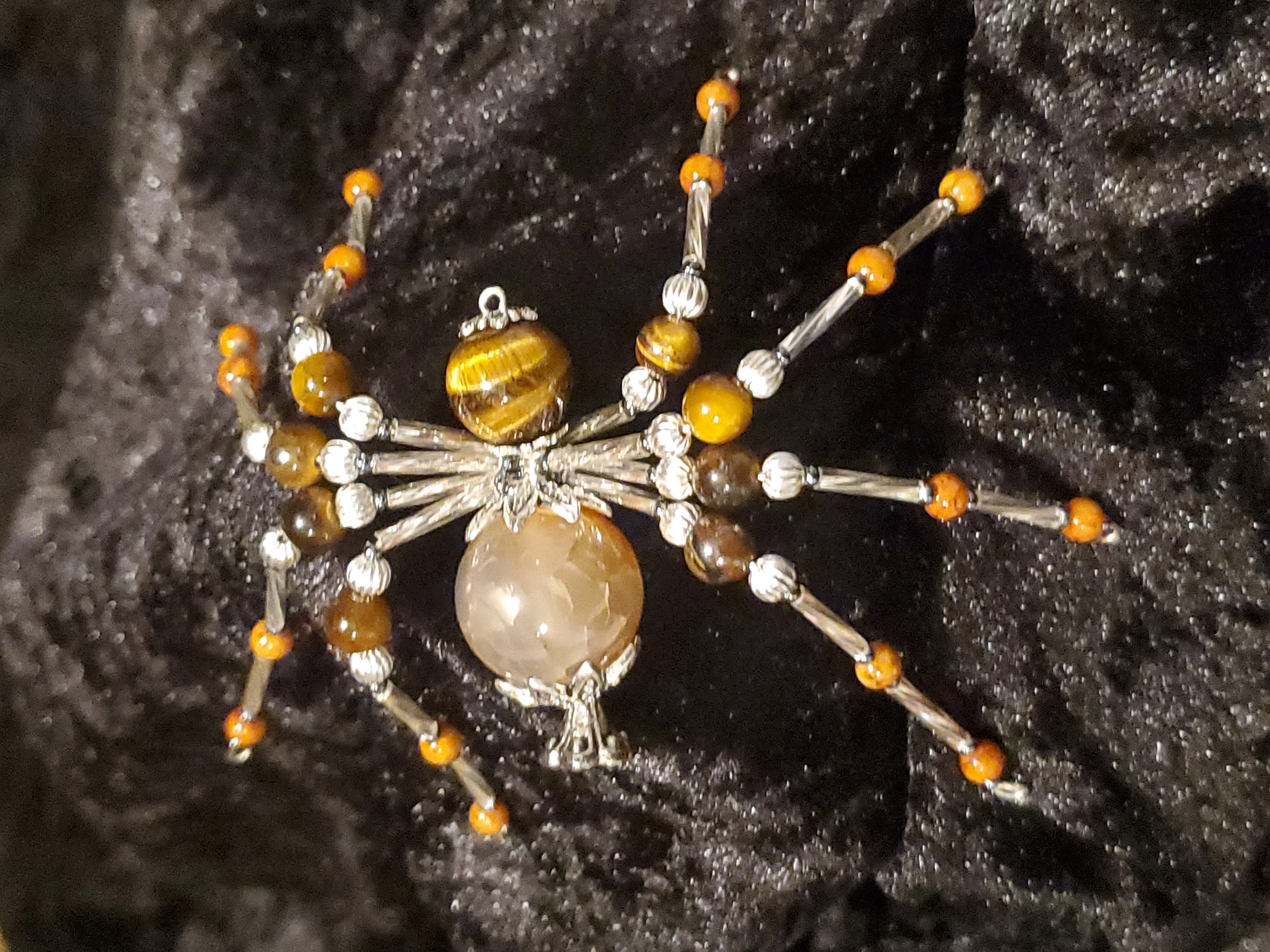 Amber Sunbeam Spider with golden glass