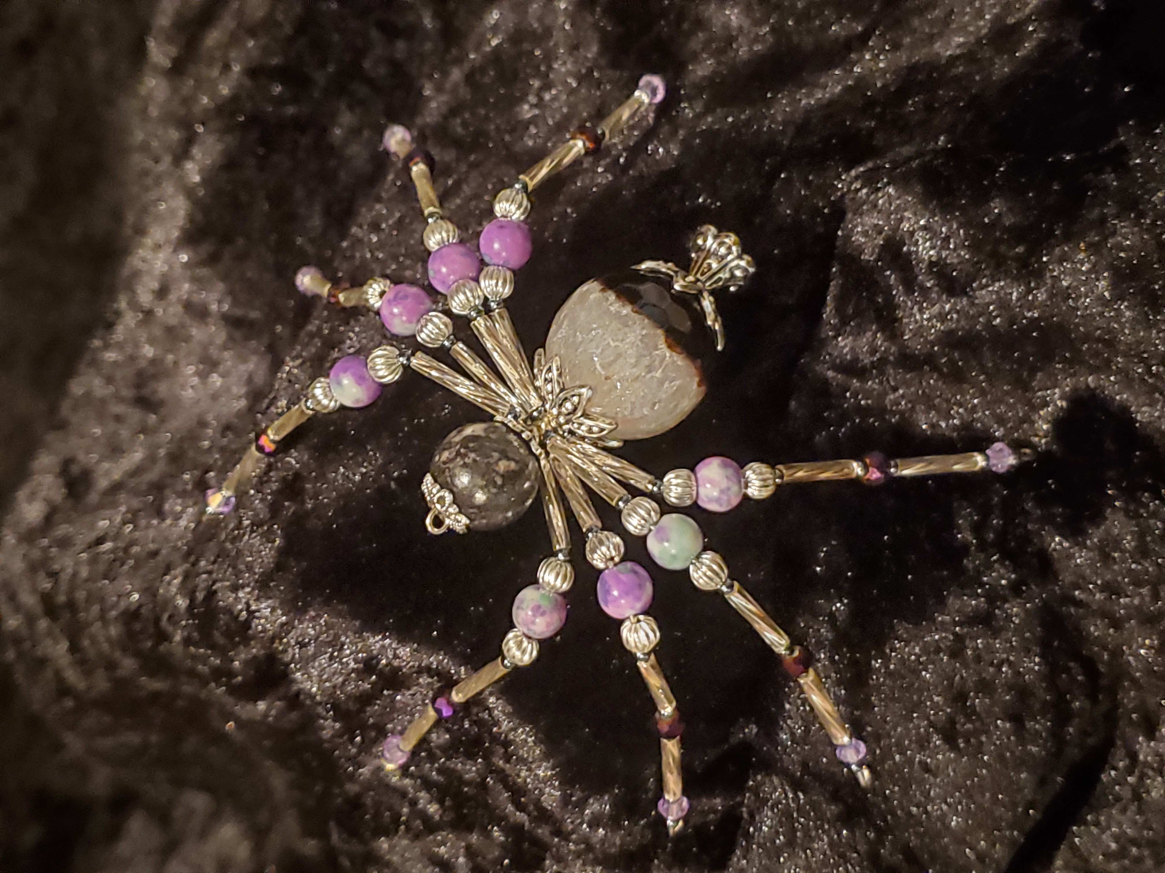 Amethyst Garden Spider with purple and lavender beads