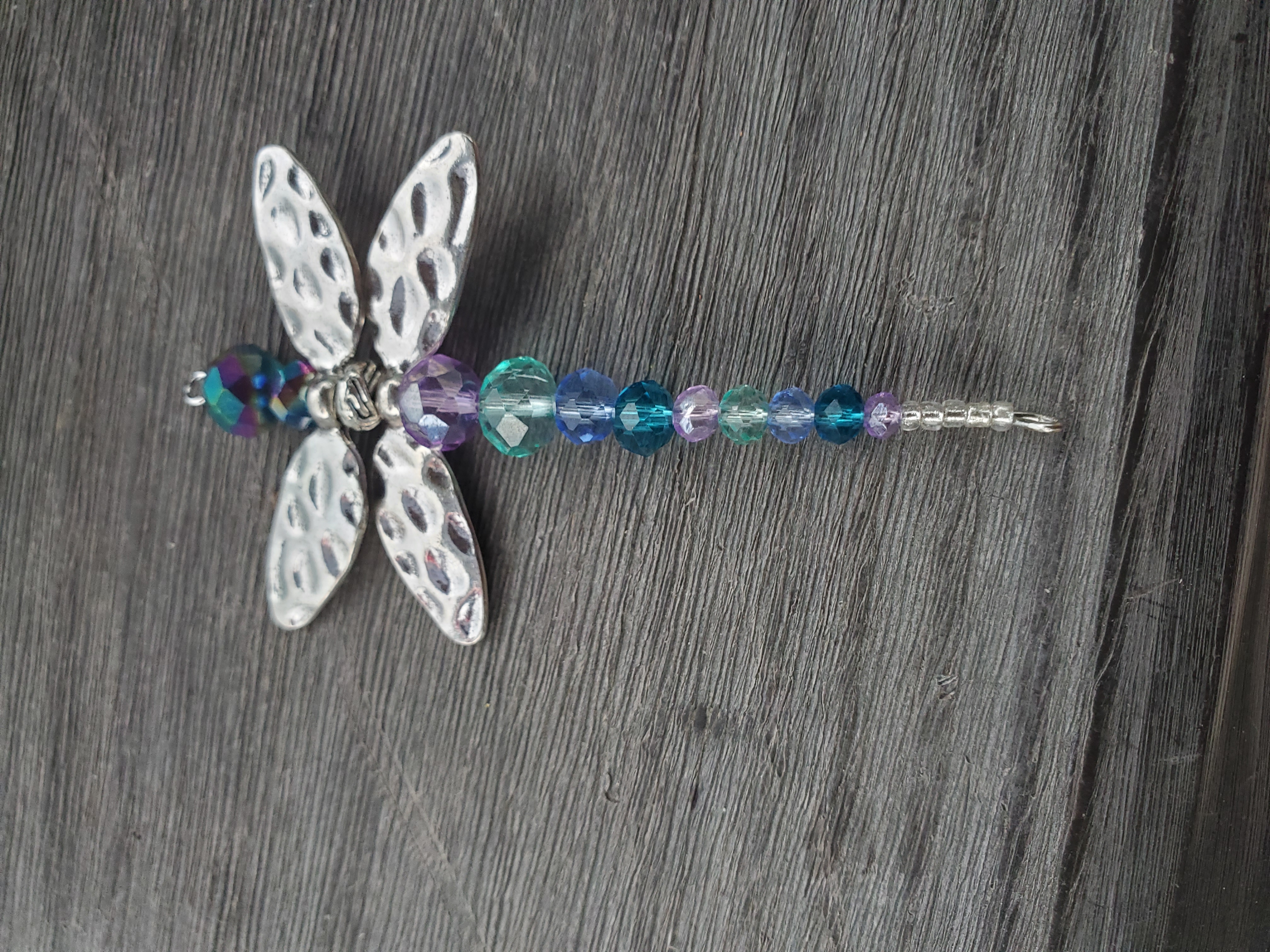 Ocean Breeze Dragonfly with silver wings