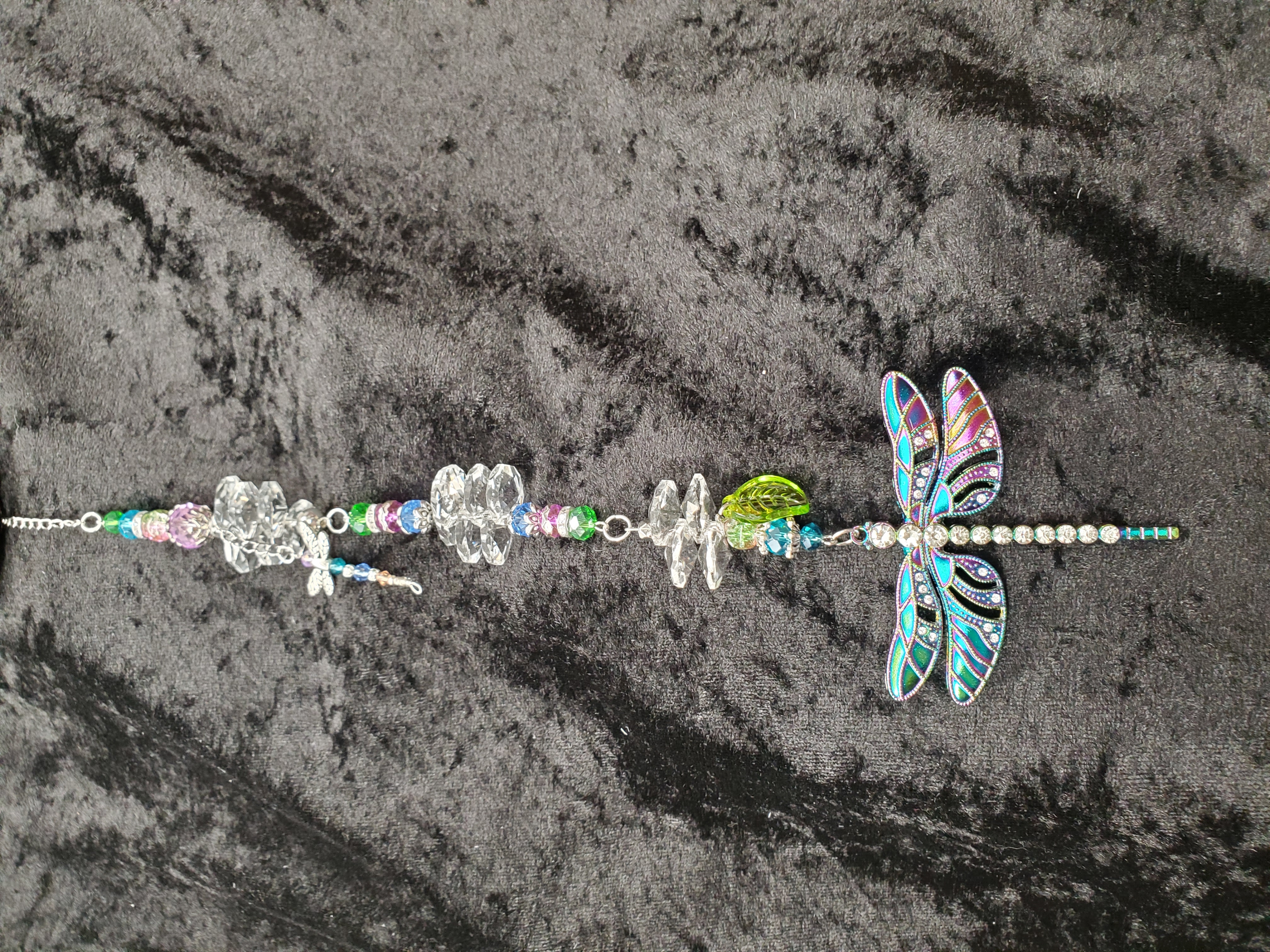 Sunset Wings Dragonfly with amber crystals
